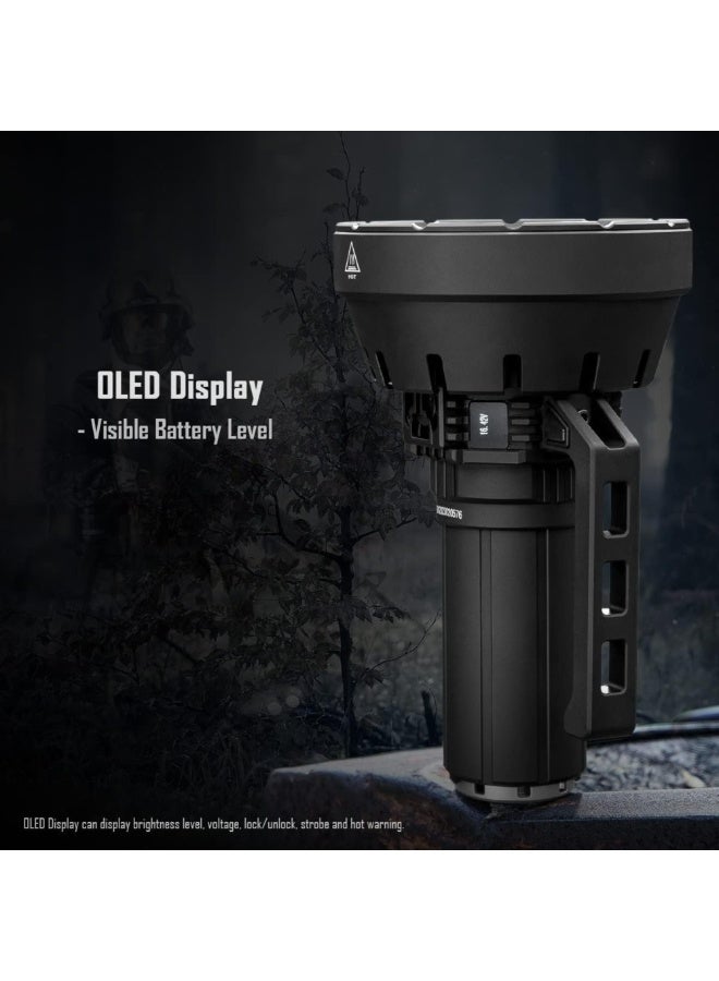 Super Bright Flashlight 120000 Lumens with 32 High-Power LEDs PD 100W Fast Charging OLED Display Handheld Searchlight for Outdoor Camping Hiking Emergency Night Use Long Range High Lumen Torch  - Image 2