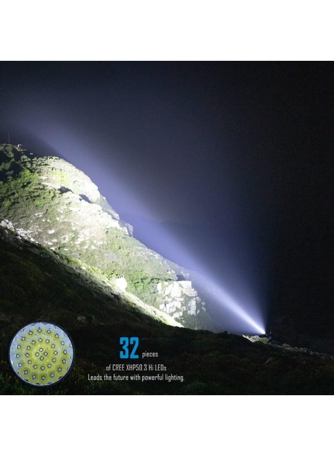 Super Bright Flashlight 120000 Lumens with 32 High-Power LEDs PD 100W Fast Charging OLED Display Handheld Searchlight for Outdoor Camping Hiking Emergency Night Use Long Range High Lumen Torch  - Image 3