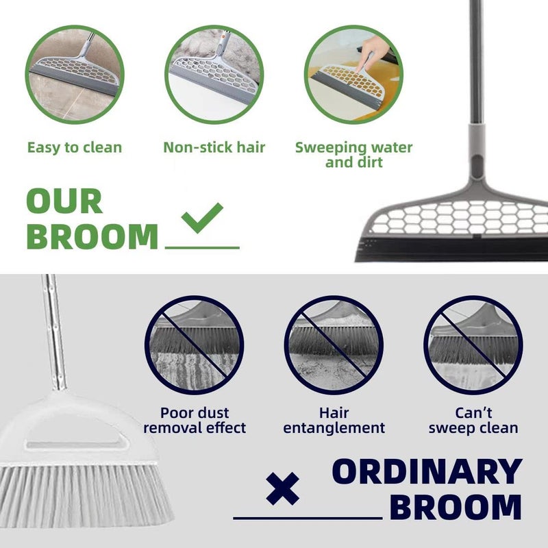 PLLITH Upgraded Magic Broom, 4 in 1 Sweeper Pet Hair Remover with a Mini Squeegee, Easily Cleans The Floor Surface & Remove Dirt and Hair, for Kitchen Bathroom Cleaning Tools - Image 5