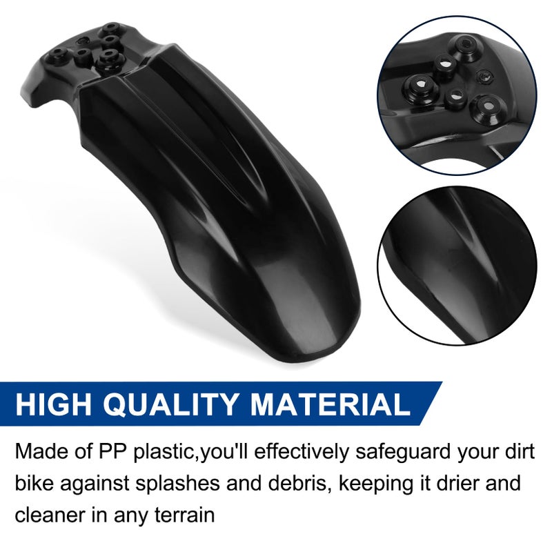 PSLER Motorcycle Front Wheel Mudguard Compatible with CRF50 Style 125CC Pit Bike & Tutti Soleil 01, Impact Resistant PP Plastic Splash Guard, Off-Road Dirt Bike Body Protector, Black - Image 4