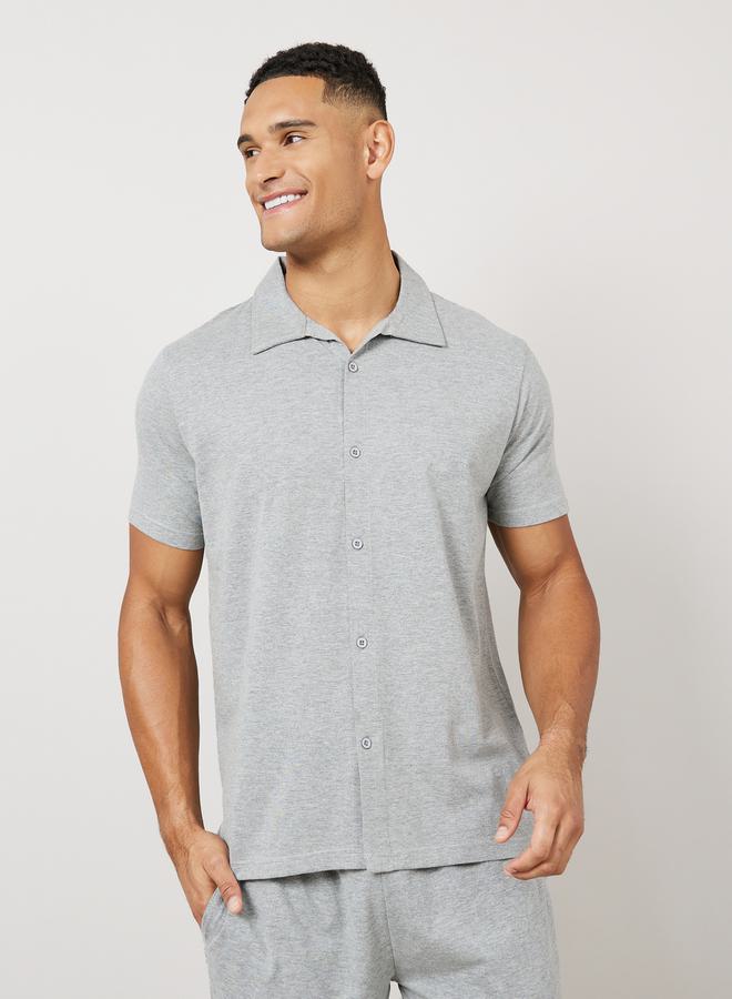 Styli Melange Shirt & Pyjama Nightwear Set  - Image 3