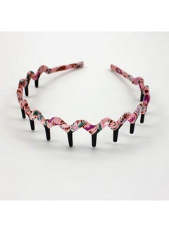 Fodattm 5Pcs Bohemia Style Shark Tooth Wrapped Cloth Hairband Plastic Teeth Comb Hair Hoop Headband  - Image 4