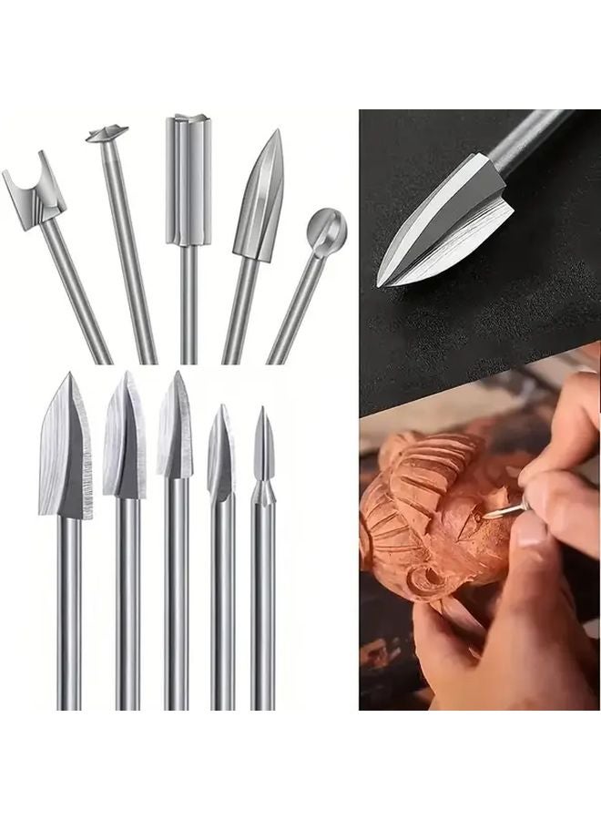 Rotary Wood Carving Drill Set With Multi Size Bits Professional Woodworking Tools - Image 2