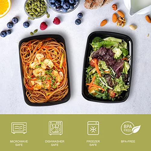 Ezalia 15 Pack Meal Prep Containers Reusable 24oz Plastic Food Prep Containers Leakproof To Go Food Containers with Lids BPAFree MicrowaveDishwasherFreezer Safe - Image 3