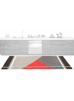 H2H H2H House2Home Cotton Runner/Floor Mat 2x6ft | Suitable as Kitchen Runner, Hallway, Living Room, Bedroom | Geometric Design, Red Color Shade | 60x180  - Image 1