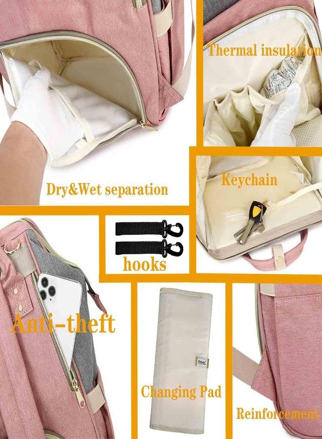 Laee cute Premium Diaper Bag for Mothers | Spacious Waterproof Backpack with Multiple Pockets to Easily Organise Baby Essentials Diaper Backpack(Unicon Print) (pink & GREY) - Image 5