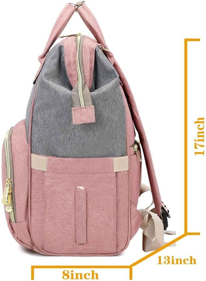 Laee cute Premium Diaper Bag for Mothers | Spacious Waterproof Backpack with Multiple Pockets to Easily Organise Baby Essentials Diaper Backpack(Unicon Print) (pink & GREY) - Image 4