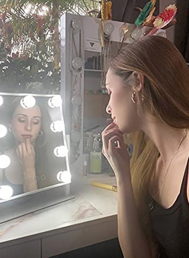 NUSVAN Vanity Mirror with Lights, Makeup Mirror with Lights,3 Color Lighting Modes Detachable 10X Magnification Mirror Touch Control,360°Rotation, White.  - Image 5