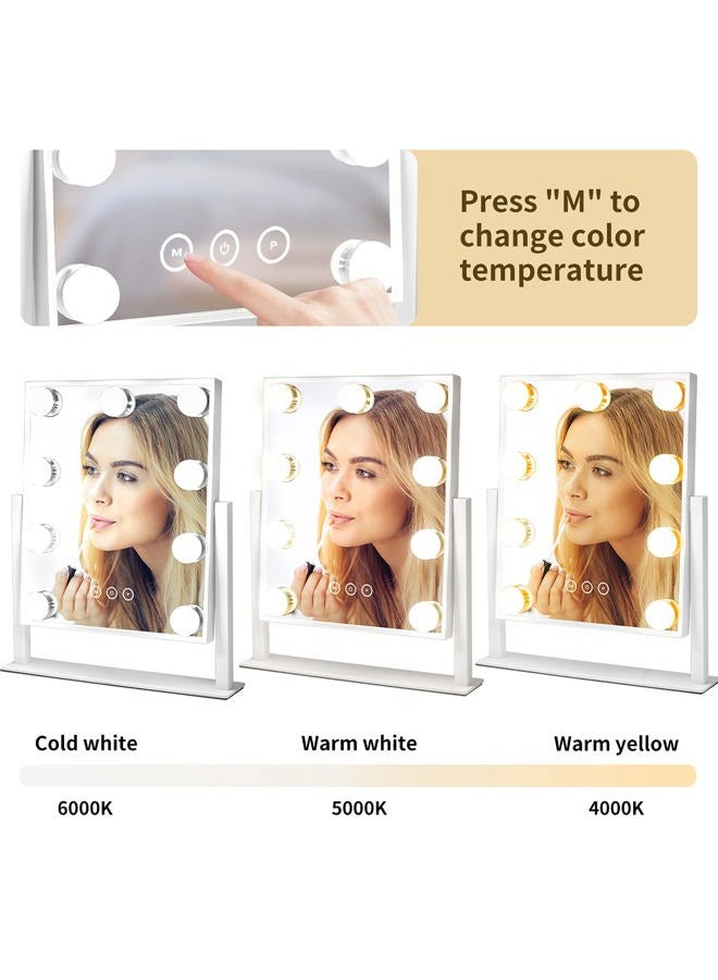 NUSVAN Vanity Mirror with Lights, Makeup Mirror with Lights,3 Color Lighting Modes Detachable 10X Magnification Mirror Touch Control,360°Rotation, White.  - Image 2
