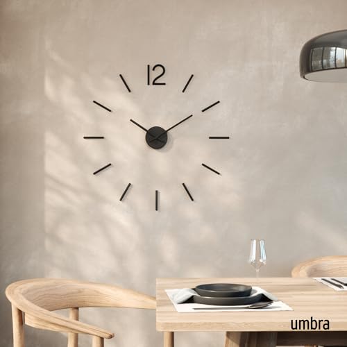 Umbra 1005400-040 Blink Wall Clock Black - Easy to Paste Sticker Numbers, Frameless Large Decorative Clock, Simple Indicators, Minimalist, Black,39.25 Inch L x 39.25 W 1.38 H - Image 2