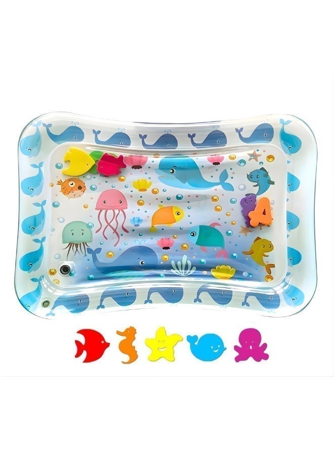 VIO Inflatable Tummy Time Mat Water Play Mat for Babies Infants Toddlers Sensory Baby Toys for 3 to 24 Months Strengthen Your Baby's Muscles Portable Baby Tummy Time Mat with Floating Fish Happy Baby Activity Mat Promote Development Sensory Toys for Early Development Activities Baby Essentials Baby Gift Travel Friendly - Image 2