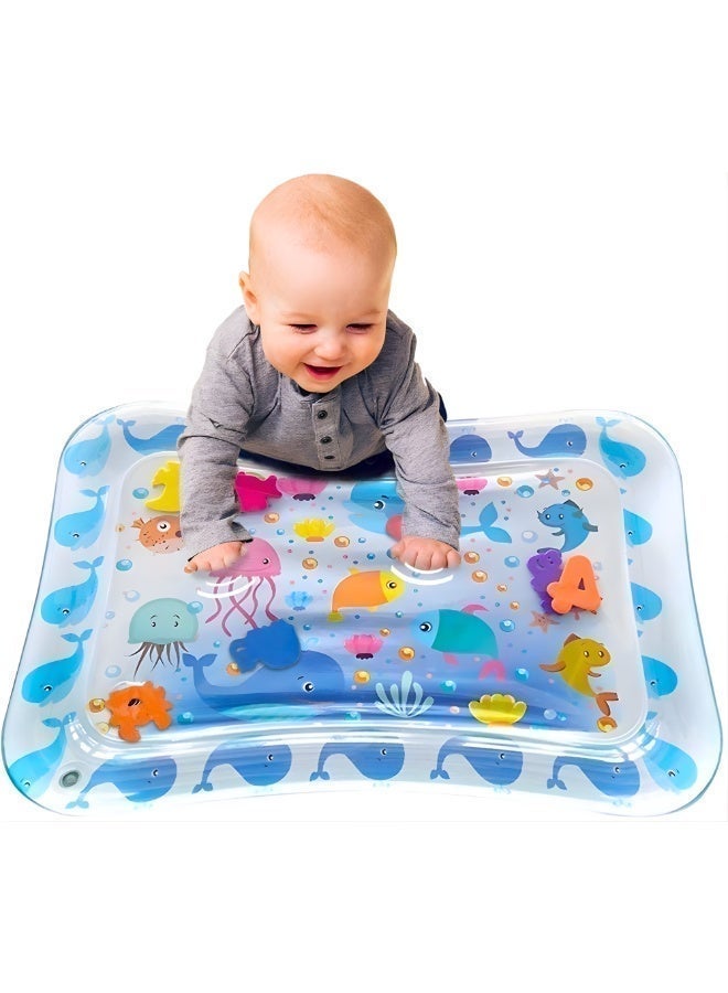 VIO Inflatable Tummy Time Mat Water Play Mat for Babies Infants Toddlers Sensory Baby Toys for 3 to 24 Months Strengthen Your Baby's Muscles Portable Baby Tummy Time Mat with Floating Fish Happy Baby Activity Mat Promote Development Sensory Toys for Early Development Activities Baby Essentials Baby Gift Travel Friendly - Image 3
