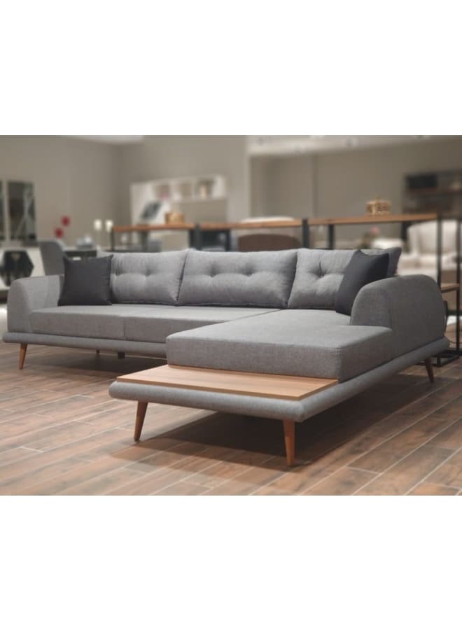 Retro Modern corner sofa 293 cm - gray - Image 1