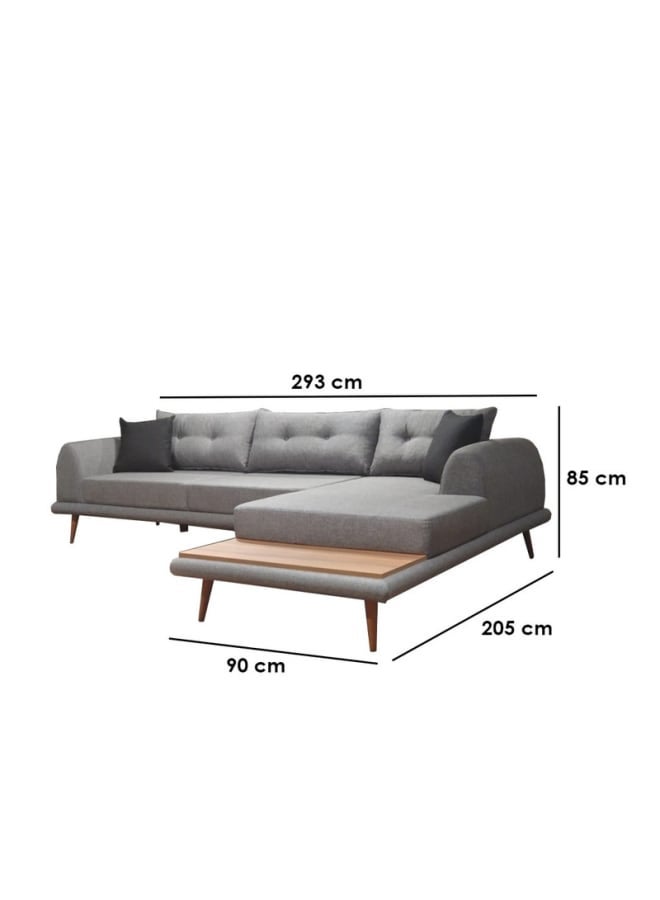 Retro Modern corner sofa 293 cm - gray - Image 3