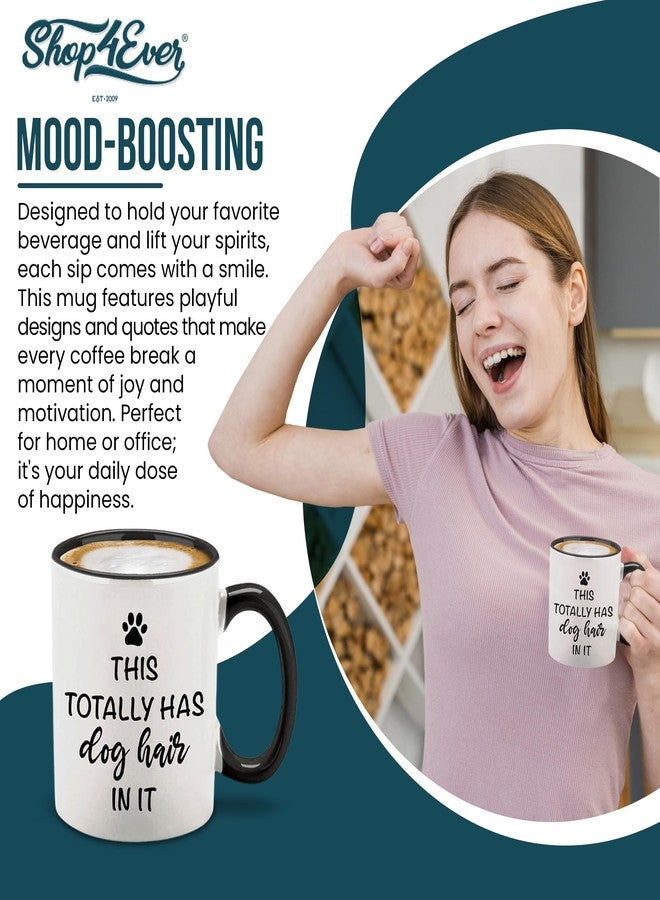 Shop4Ever كوب قهوة سيراميك أسود بمقبض من shop4ever بتصميم "هذا الكوب مليء بشعر الكلاب" (313 مل) - هدية مميزة لمحبي الكلاب وأصحاب الحيوانات الأليفة - هدية مثالية لعيد الأب أو عيد الميلاد أو الكريسماس - Image 3