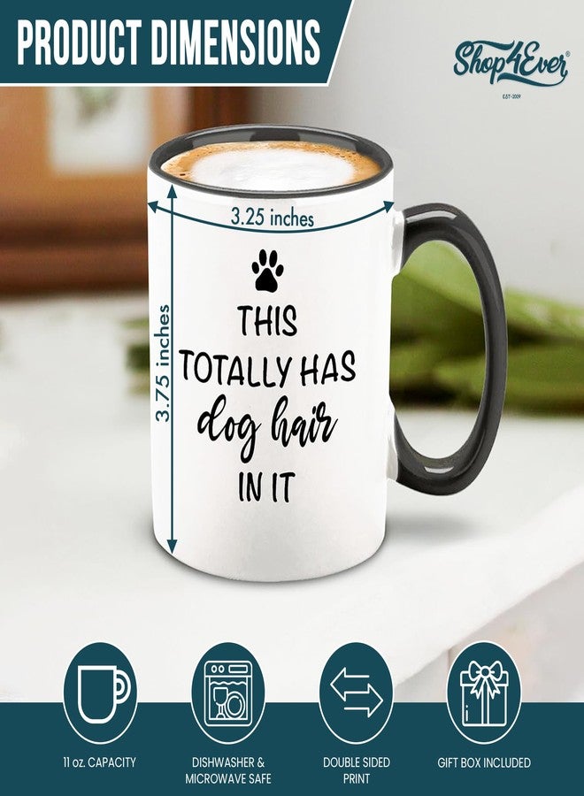 Shop4Ever كوب قهوة سيراميك أسود بمقبض من shop4ever بتصميم "هذا الكوب مليء بشعر الكلاب" (313 مل) - هدية مميزة لمحبي الكلاب وأصحاب الحيوانات الأليفة - هدية مثالية لعيد الأب أو عيد الميلاد أو الكريسماس - Image 2