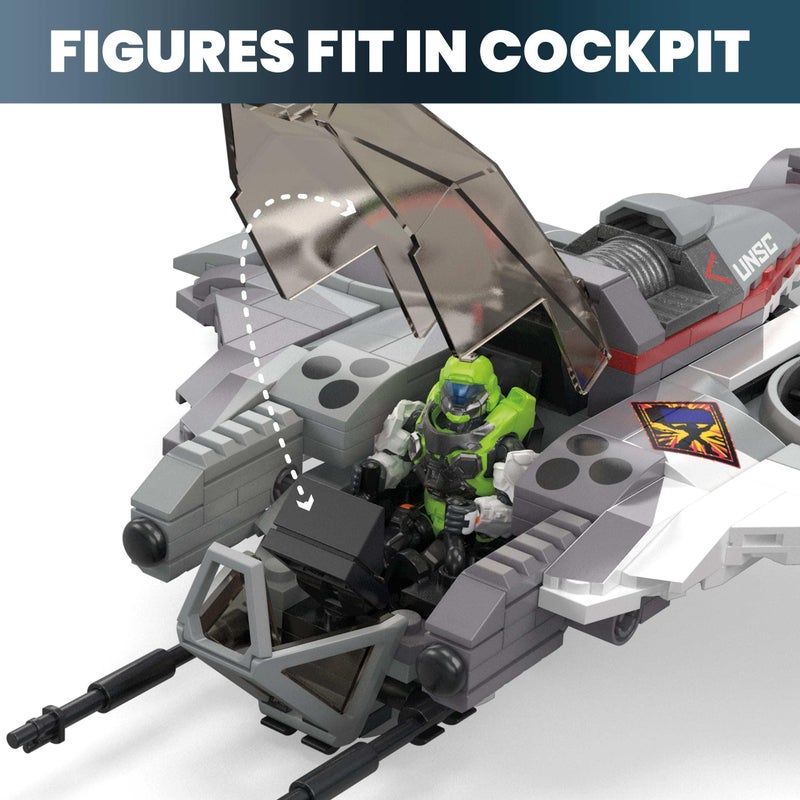 Mega Brands لعبة بناء شخصية العمل MEGA هالو، WASP حرق القطب الشمالي UNSC مع 342 قطعة و 2 شخصية قابلة للتشكيل، لجمعها - Image 5