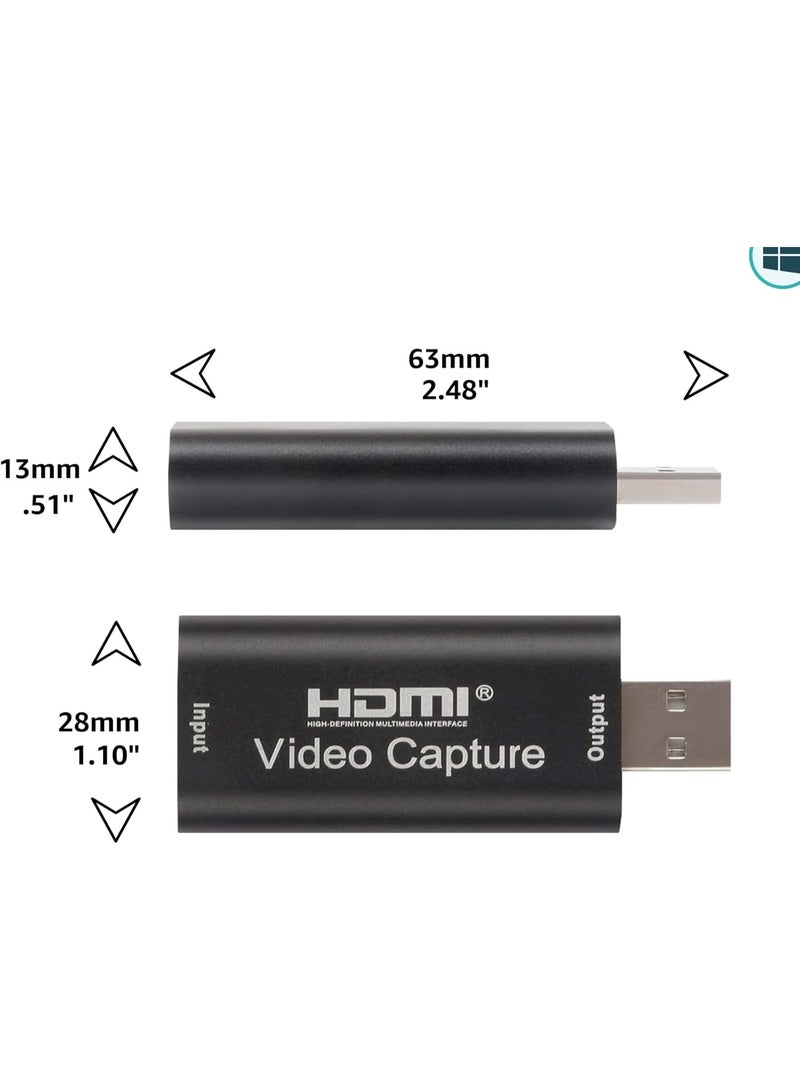 4K HDMI Video Capture Card to USB 2.0, Audio and Video Capture Adapter for Live Streaming, Recording, Video Meetings, Gaming and Content Creation - Image 4