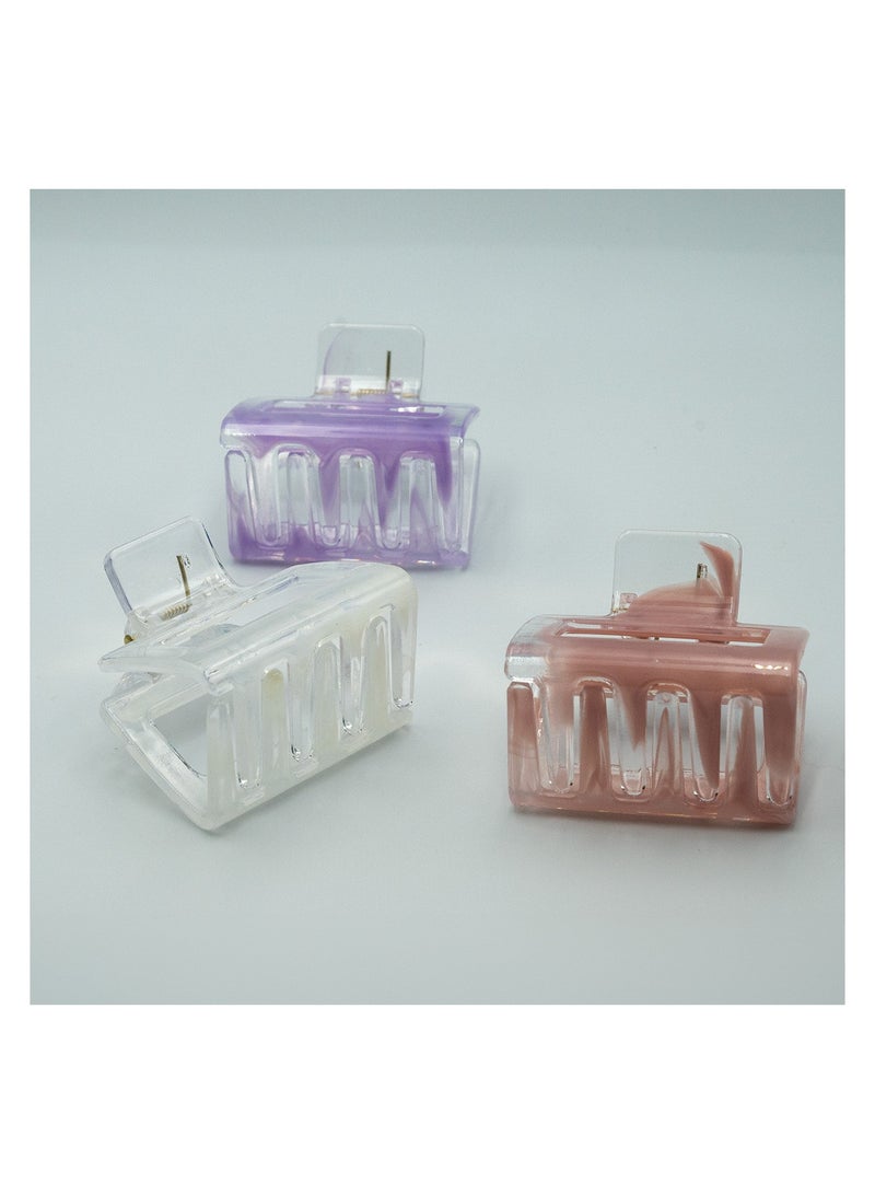 ZAAS Fuzzy Solid Hair Claw Clips for Women – Stylish PastelClips (Pack of 3 ) - Image 5