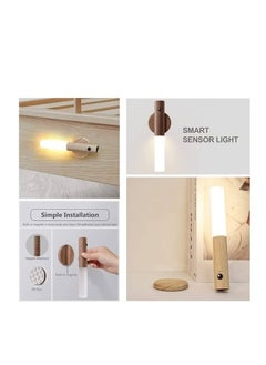 ELFSA Motion Sensor Night Light, Smart LED Light, Sensing Distance 4M, Hand-held Portable, Stick Anywhere for Bedroom, Stairway, Children Room and More,High Grade Solid Wood Glass Material (Walnut Wood)  - Image 3