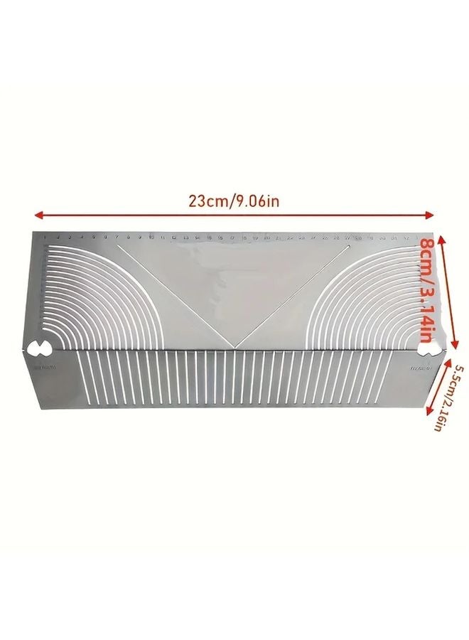 Silvery Stainless Steel Multifunctional Radius Tool Set For Measuring Round Pipes - Image 5