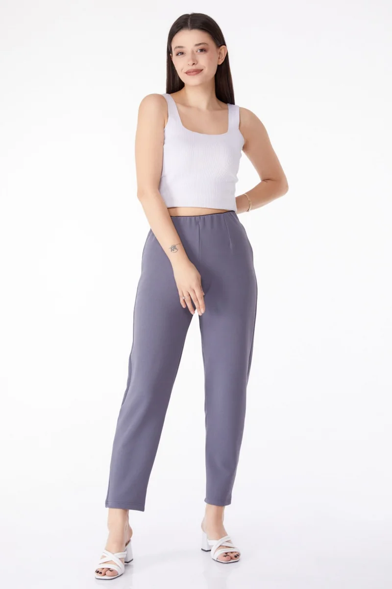 Tofisa Plain Mid Women's Anthracite Sports Pants - 25312