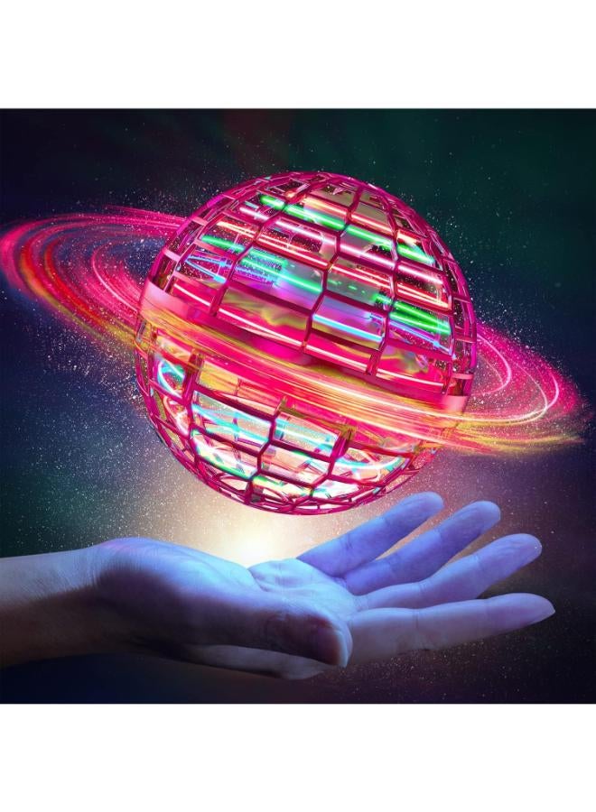 لعبة الكرة الطائرة - كرة طائرة للأطفال، كرة دوارة على شكل بوميرانج مع أضواء RGB دوارة 360 درجة، هدية للأطفال، الأولاد، البنات، والكبار، لون أحمر فاقع - Image 1