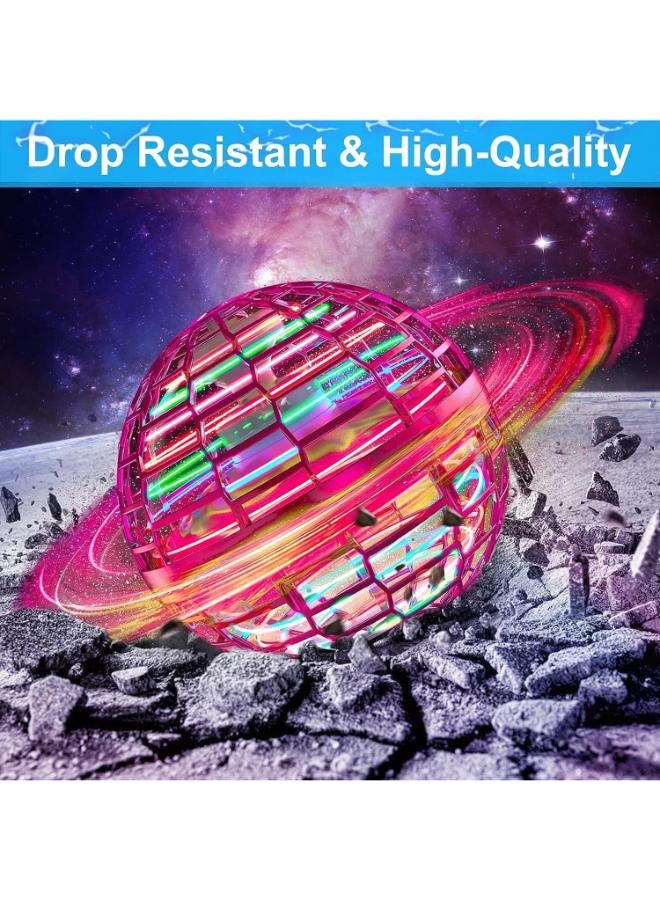 لعبة الكرة الطائرة - كرة طائرة للأطفال، كرة دوارة على شكل بوميرانج مع أضواء RGB دوارة 360 درجة، هدية للأطفال، الأولاد، البنات، والكبار، لون أحمر فاقع - Image 2