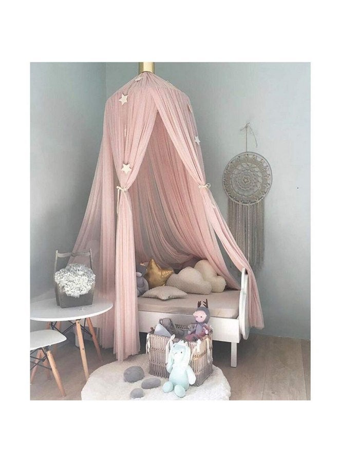 OldPAPA Bed Canopy for Girls - Princess Bed Canopy Mosquito Net Nursery Play Room Decor Dome Premium Yarn Netting Curtains Baby Game Dream Castle, Pink - Image 3