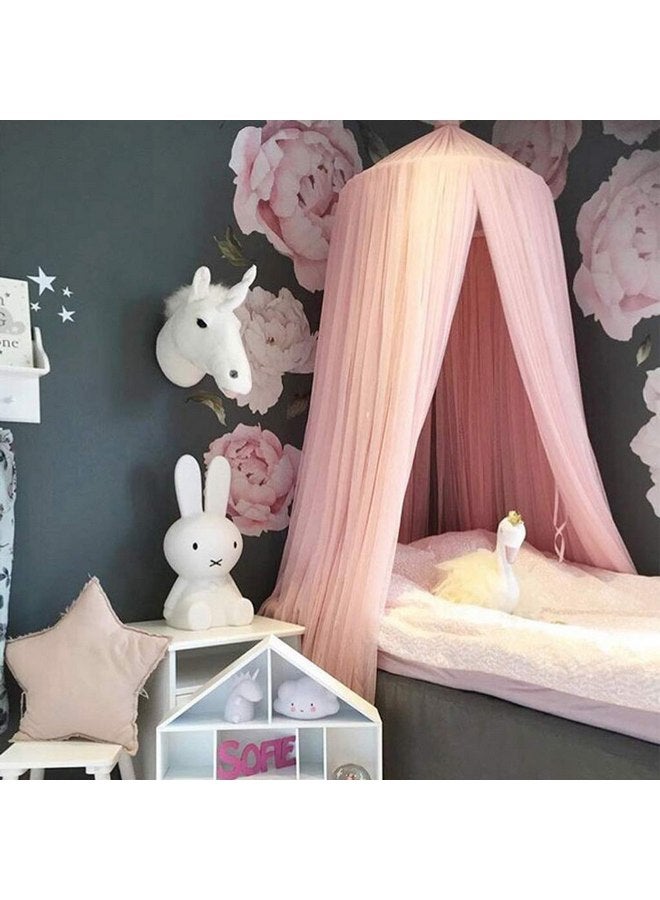 OldPAPA Bed Canopy for Girls - Princess Bed Canopy Mosquito Net Nursery Play Room Decor Dome Premium Yarn Netting Curtains Baby Game Dream Castle, Pink - Image 4