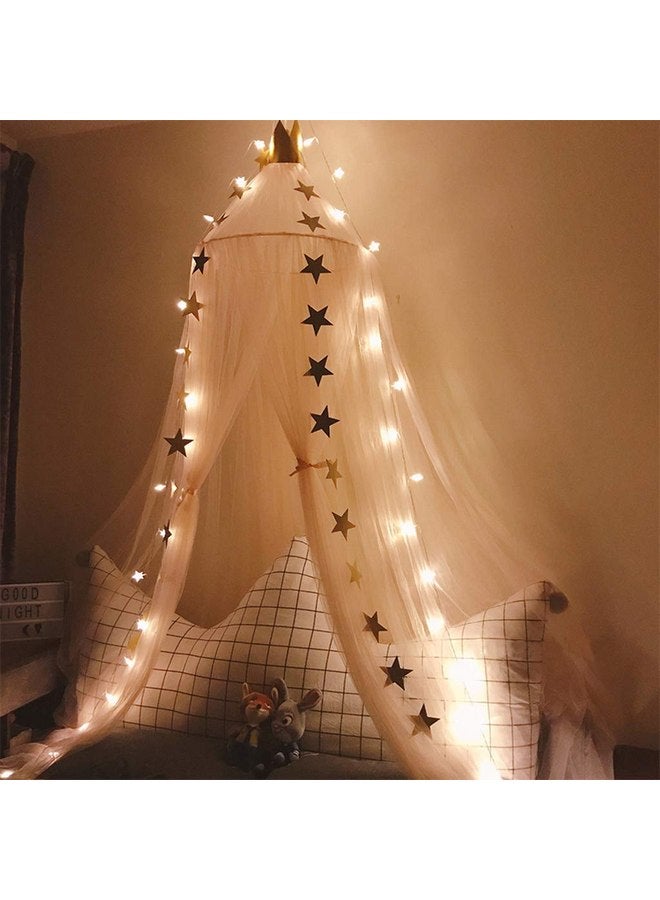 OldPAPA Bed Canopy for Girls - Princess Bed Canopy Mosquito Net Nursery Play Room Decor Dome Premium Yarn Netting Curtains Baby Game Dream Castle, Pink - Image 5