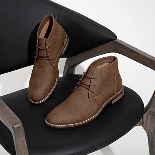 Jousen Men's Chukka Boots Lace Up Desert Ankle Boots Classic Causal Dress Boots for Men(AMY656A Dark Brown 9) - Image 5