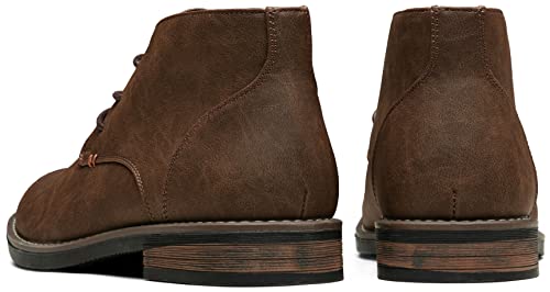 Jousen Men's Chukka Boots Lace Up Desert Ankle Boots Classic Causal Dress Boots for Men(AMY656A Dark Brown 9) - Image 4