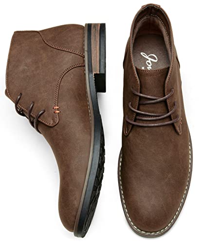 Jousen Men's Chukka Boots Lace Up Desert Ankle Boots Classic Causal Dress Boots for Men(AMY656A Dark Brown 9) - Image 3