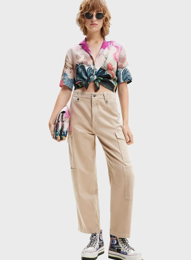 DESIGUAL Printed Button Down Shirt