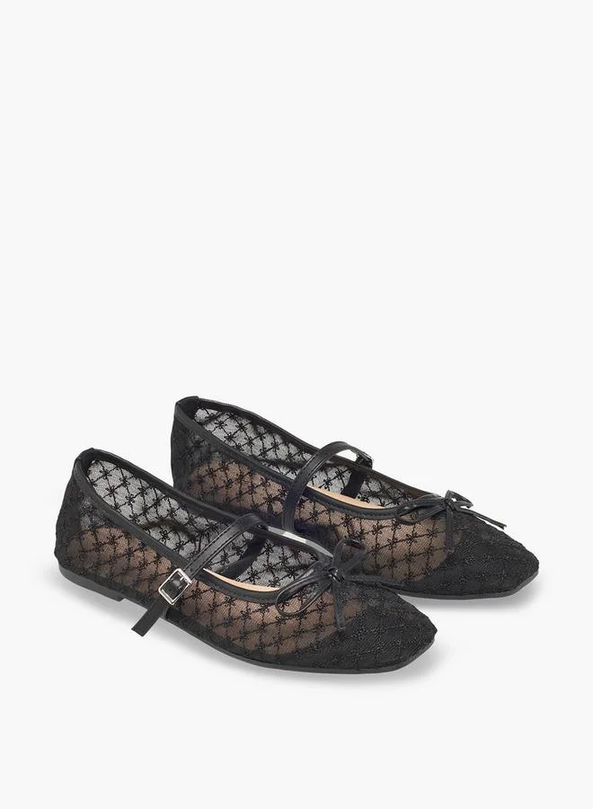 سيليست Women Bow Detail Mesh Mary Jane Shoes