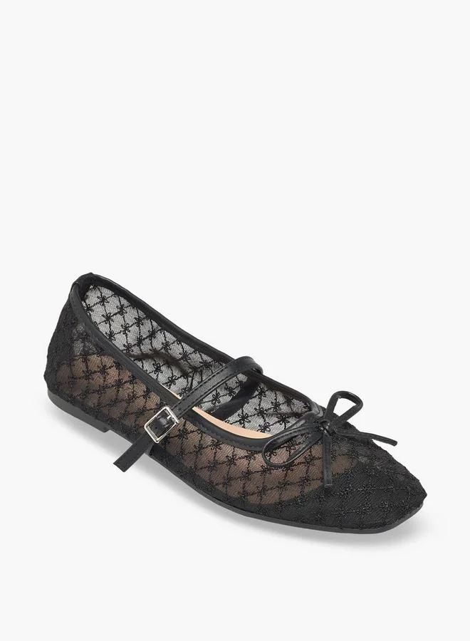 سيليست Women Bow Detail Mesh Mary Jane Shoes