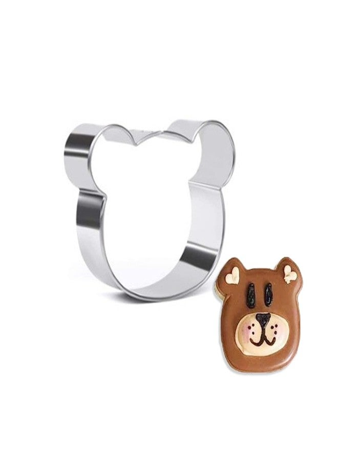 ZGGAZCA Bear Cookie Cutter 2.3" Cute Bear Face Cutters for Cookies Sandwiches and Fun Camping Baking Animal Shape Cookie Mold Easy to Use Cookie Cutters for Baking Projects - Image 1