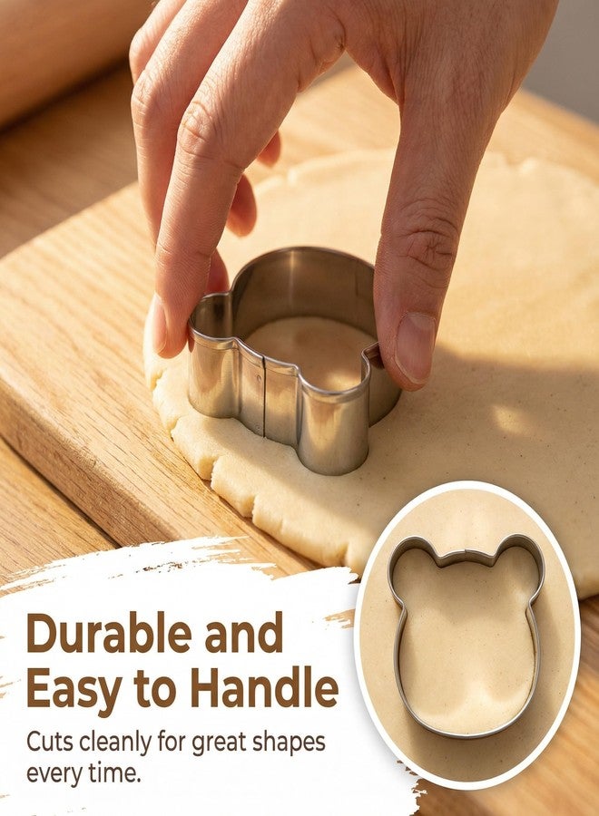ZGGAZCA Bear Cookie Cutter 2.3" Cute Bear Face Cutters for Cookies Sandwiches and Fun Camping Baking Animal Shape Cookie Mold Easy to Use Cookie Cutters for Baking Projects - Image 2
