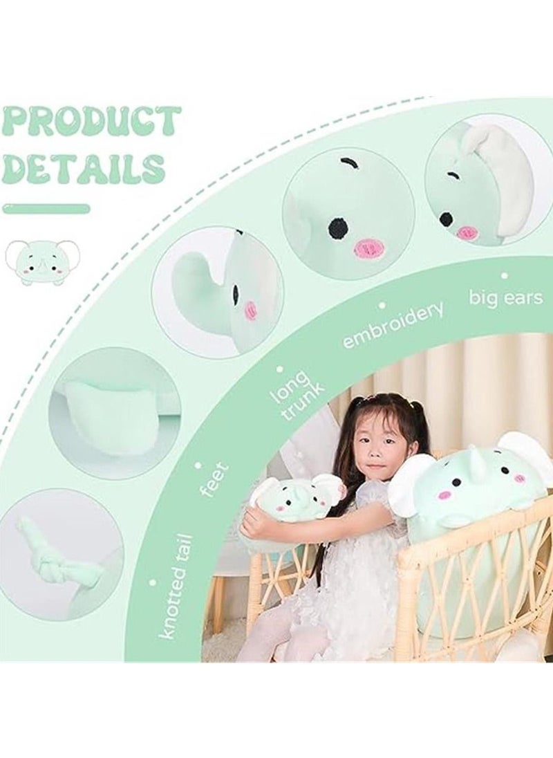 Cute Elephant Plush Stuffed Animal Cylindrical Body Pillow,Super Soft Cartoon Hugging Toy Gifts for Bedding, Kids Sleeping Kawaii Pillow(8/23.6 inch)  - Image 5