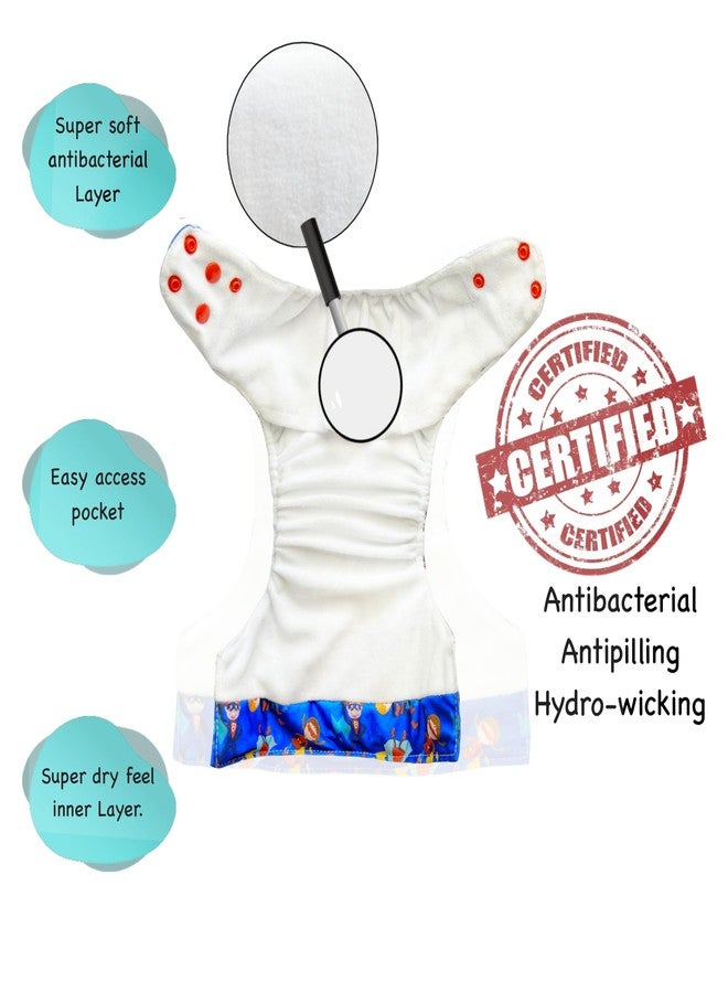 Dumbledo Premium Cloth Diaper with Cotton Insert (Pack of 5) | Snug Fit | Breathable | Travel Friendly | Designed by Moms | 3 Months - 3 Years | Unisex Baby - Image 2