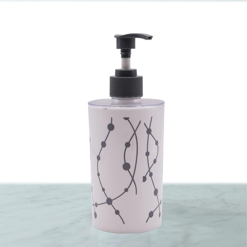 SHENRON Toothbrush Holder and Handwash Liquid Dispenser for Wash Basin, Bathroom and Sink, Bathroom Accessories Set for Utility and Bathroom Décor with Dot Design (White) - Image 3