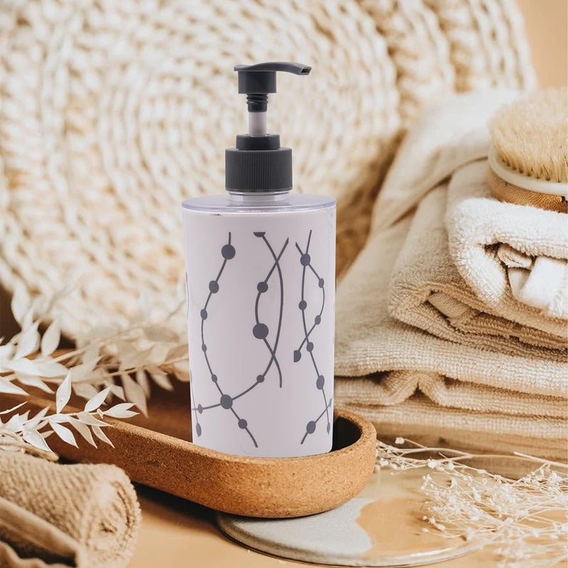 SHENRON Toothbrush Holder and Handwash Liquid Dispenser for Wash Basin, Bathroom and Sink, Bathroom Accessories Set for Utility and Bathroom Décor with Dot Design (White) - Image 5