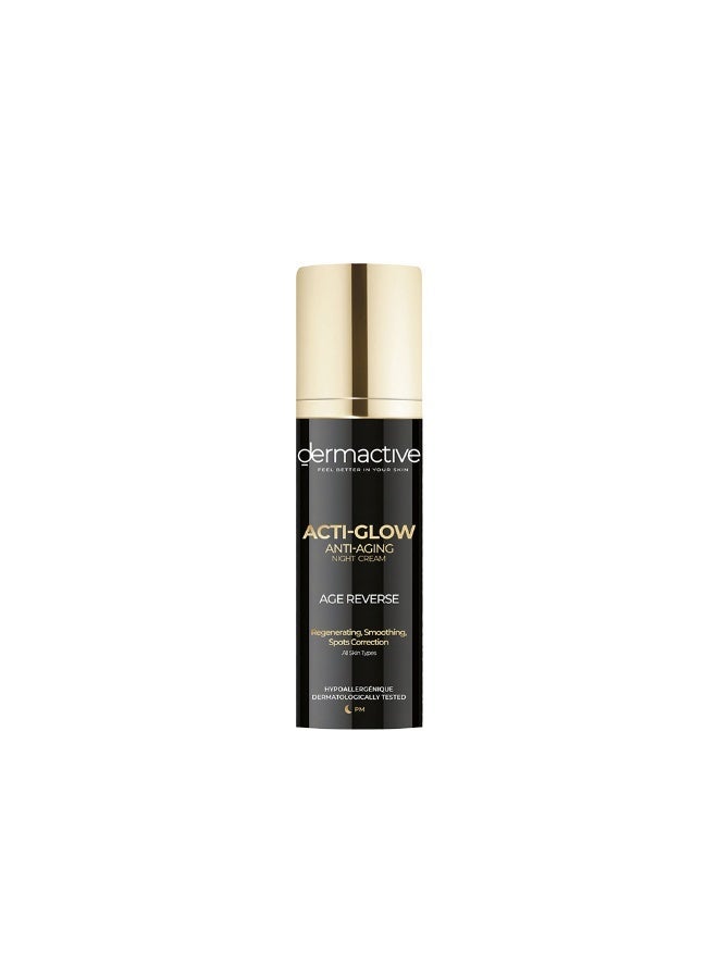 Dermactive Acti Glow Night Cream 50ml | Anti-Aging Moisturizer with Peptides, Hyaluronic Acid & Vitamin C – Restores & Brightens Skin Overnight - Image 2