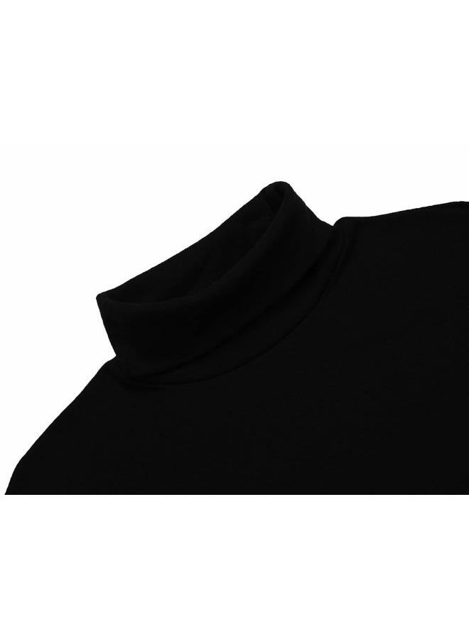 Poriff Mens Casual Basic Designed Knit Long Sleeve Slim Fit Knitwear Pullover Sweater Black S - Image 4