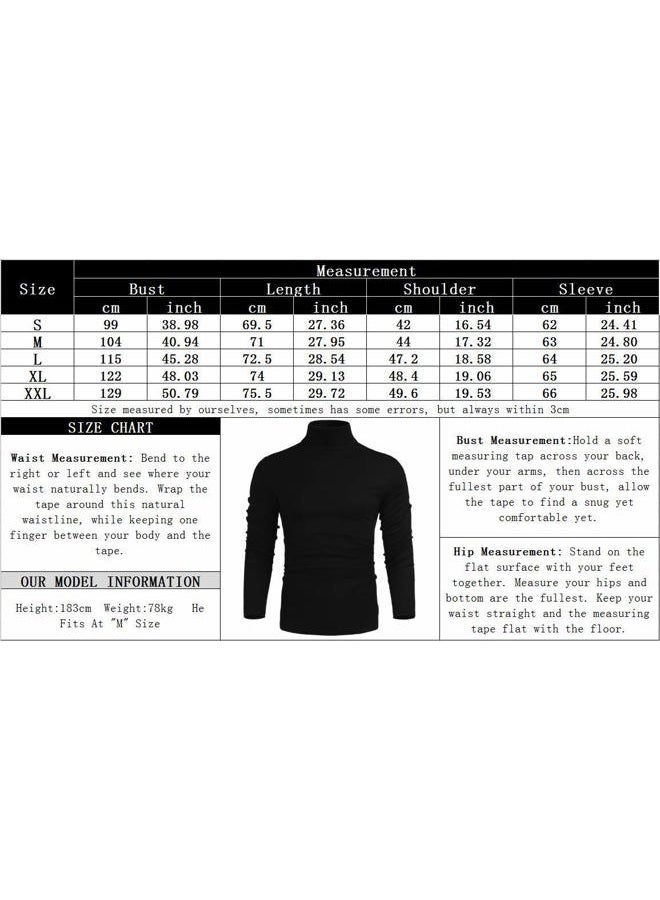Poriff Mens Casual Basic Designed Knit Long Sleeve Slim Fit Knitwear Pullover Sweater Black S - Image 5