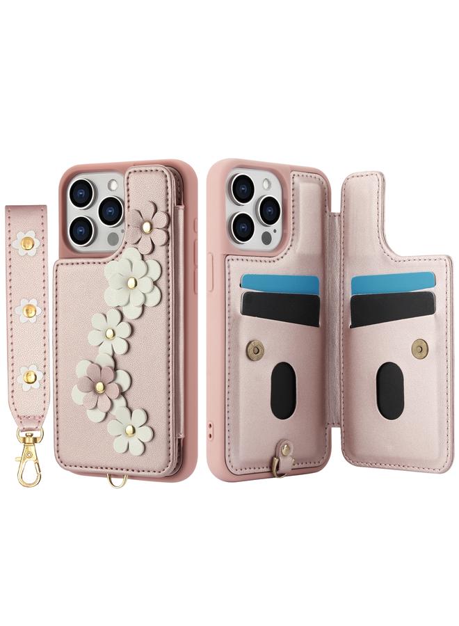 Zaboon Case For iPhone 11 Pro Max Crossbody Flower Pattern Leather Phone Case - Image 2
