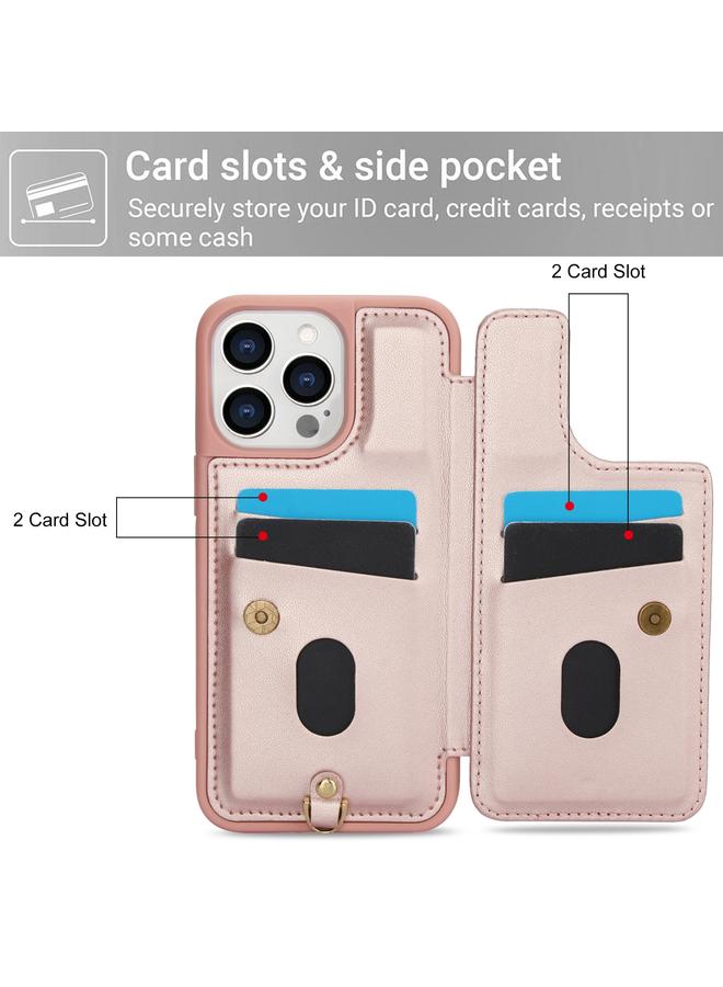 Zaboon Case For iPhone 11 Pro Max Crossbody Flower Pattern Leather Phone Case - Image 4