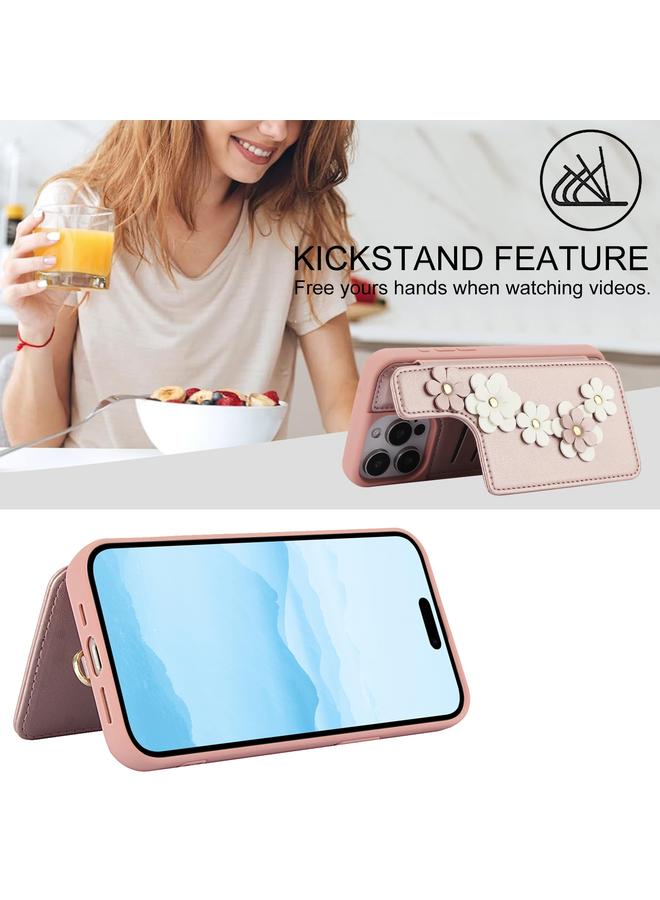 Zaboon Case For iPhone 11 Pro Max Crossbody Flower Pattern Leather Phone Case - Image 5