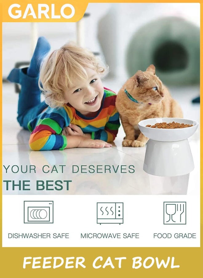 Garlo Raised Slow Feeder Cat Bowl, Ceramic Elevated Cat Slow Feeder, Healthy Eating for Wet & Dry Food, Sturdy & Grippy, Pet Puzzle Food Plate, Prevent Vomitting Indigestion, Dishwasher Safe - Image 5